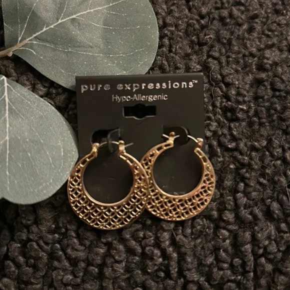 Pure Expressions Gold Hoop earrings - Picture 1 of 1